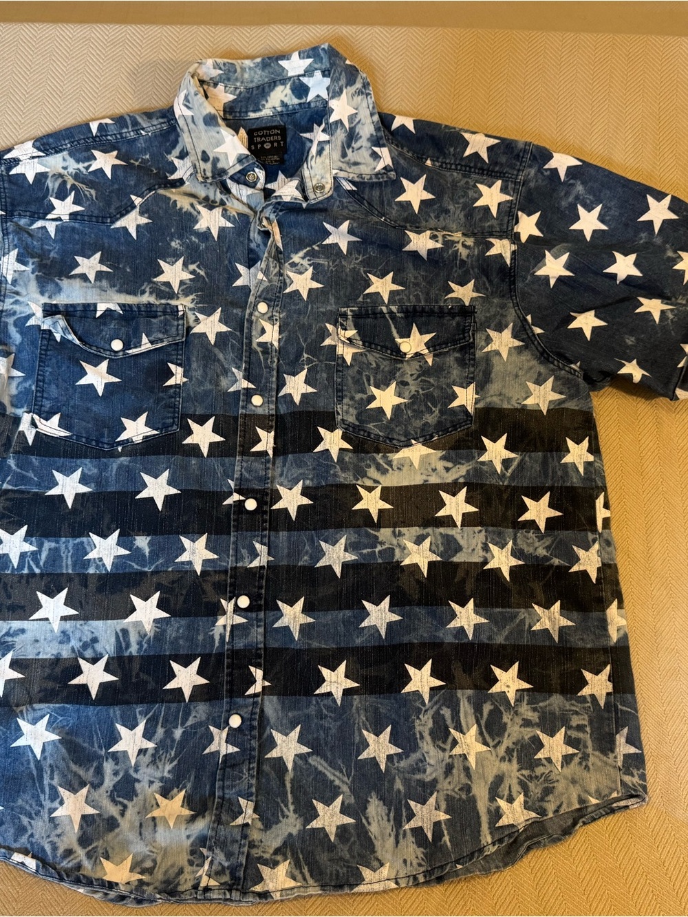 Cotton On Blue Denim Star & Stripe Button-Down Shirt